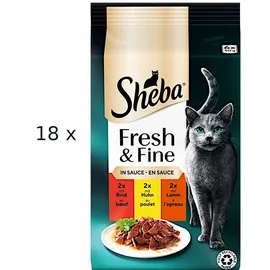 Sheba Fresh & Fine Rind, Huhn & Lamm in Sauce 72 x 50 g