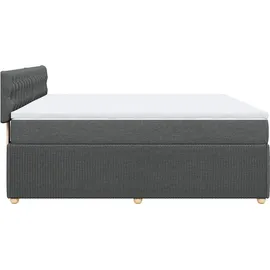 vidaXL Boxspringbett 180 x 200 cm Dunkelgrau