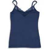 Engel Damen, Funktionsunterhose, Women's Top mit Spitze (L), blau