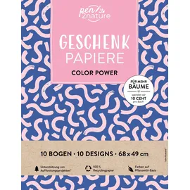 Naumann & Göbel Verlagsg. Geschenkpapier-Buch Color Power | 100% Recyclingpapier