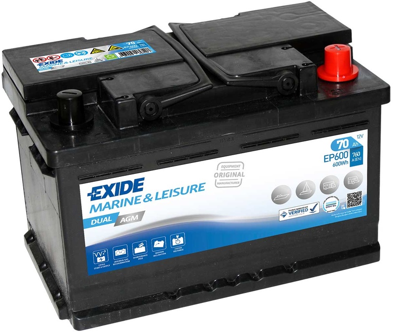 Exide EP600 Dual AGM 70Ah Batterie