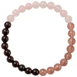 Armband FIRETTI "Schmuck Geschenk Armschmuck Armkette Edelstein Perlen", rosa (rosa, pink, dunkelrot, rosa, pink, dunkelrot), Armbänder, Materialmix, Made in Germany - mit Granat, Quarz, Rosenquarz