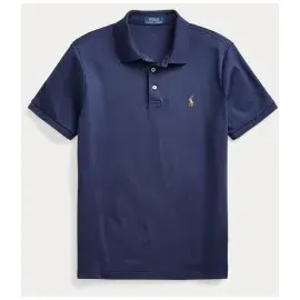 Ralph Lauren Polo Ralph Lauren für Herren. 710713130006 Maßgeschneidertes Slim Fit Poloshirt aus weicher navyfarbener Baumwolle (L), Lässig, Kurzarm, Mar