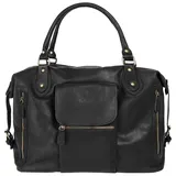 forty° Shopper echt Leder, Made in Italy schwarz | Schwarz