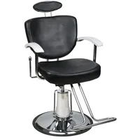 Barberpub Stuhl Barberpub hydraulischer Friseurstuhl Friseursessel 2060BK, Bedienungsstuhl Friseureinrichtung Friseur schwarz