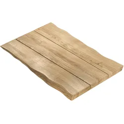 PERU | Gastro Tischplatte Baumkante | 160 x 90 cm | 8cm | Rechteckig | Eiche