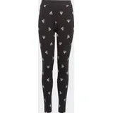 Adidas Brand Love Print Cotton Leggings Black / White 164