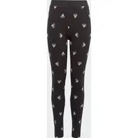 Adidas Brand Love Print Cotton Leggings Black / White 164