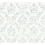 KUNSTLOFT Architects Paper Vliestapete Metallic Silk, Barock, 0.53 x 10.05 m, weiß,