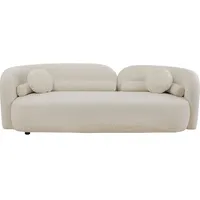 Kare Design Sofa Kelly Boucle 3-Sitzer, Weiß, Pflegeleicht, Weich, Kuschelsofa, Couch, Loveseat, Wohnzimmer, Teddy-Optik, Massivholz, Teilzerlegt, 67x225x83 cm (H/B/T)