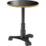 Casa Padrino Luxus Esstisch Schwarz / Messing Ø 60 x H. 75,5 cm - Luxus Esszimmermöbel - Silber/Schwarz