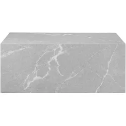 Couchtisch grau 90x60 cm Marmor Optik Sofatisch Beistelltisch Wohnzimmer Tisch