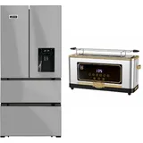 Kaiser Küchengeräte Kühl-/Gefrierkombination Kühl-Gefrier Kombi Side-by-Side Kühlschrank No Frost 506 l mit Retro-Toaster 6 verschiedene Toaststufen, Auftaufunktion KS 80420 R+T 4000 R, 83.6 cm breit