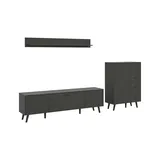 Möbel Kraft Wohnkombination LINEA - grau ¦ Maße (cm): B: 269 H: 175