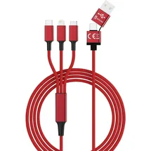 Smrter USB-Ladekabel USB 2.0 USB-A Stecker, USB-C® Stecker, Apple Lightning Stecker, USB-Micro-B Stecker 1.20 m Rot