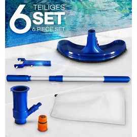 tillvex Pool Bodensauger Set | Poolsauger mit Saugbürste Teleskopstange Auffangsack Gartenschlauch-Anschluss Sauger | Venturibodensauger