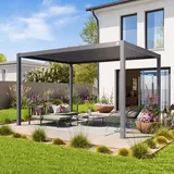 PRIMEYARD  3x4m Pergola in Perlgrau; mit Lamellendach in Perlgrau - (400107)