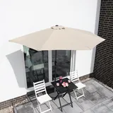 Balkonschirm Halbrund 270 cm Sonnenschirm mit Kurbel für Balkon Terrasse UV50+