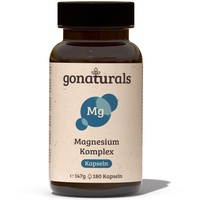 GoNaturals Magnesium - 180 Kapseln für 3 Monate - Magnesium Komplex mit 5 hochwertigen Magnesiumformen, optimale Nährstoffversorgung und schnellere Muskelregeneration, hochdosiertes Magnesium 400mg
