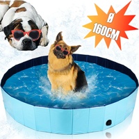 Hundepool XL BIG Ø160cm Schwimmbecken Hunde Plansch Becken Swimming Pool faltbar
