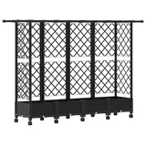 vidaXL Hochbeet mit Rankgitter und Dach 202,5 x 40 x 127 cm Schwarz