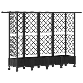 vidaXL Hochbeet mit Rankgitter und Dach 202,5 x 40 x 127 cm Schwarz