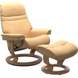 Stressless Stressless® Relaxsessel »Sunrise«, (Set, Relaxsessel mit Hocker), mit Classic Base, Größe M, Gestell Eiche Stressless® yellow