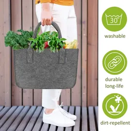 idea home Valencia Shopper Dunkelgrau/Türkis 30 Liter