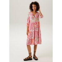 Aniston CASUAL Blusenkleid, mit großflächigem Paisley-Druck, Gr. 40 - N-Gr, wollweiß-pink-mint-orange-salbei-rot, , 74850111-40 N-Gr