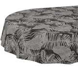 ANRO Wachstuchtischdecke Oval 220 x 140 cm Grau