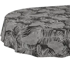 ANRO Wachstuchtischdecke Oval 220 x 140 cm Grau