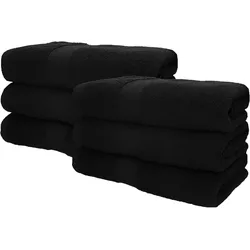 Betz 6 Stück Saunatücher Saunatuch Saunahandtuch Set Premium 100% Baumwolle Frottier XXL Badetuch Strandtuch Größe 70x200 cm Farbe schwarz