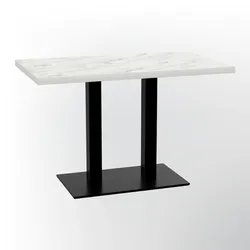 BIG Möbel GmbH Bistrotisch 120x70 cm | Marmor Weiß | Gusseisen Gestell