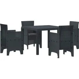 vidaXL Garten Essgruppe 5-tlg. Grau
