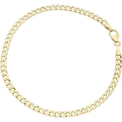 Panzerarmband LUIGI MERANO "Panzerkette glanz, Gold 585" Gr. 19, gold, Armbänder, Damen, 19cm, Gelbgold 585