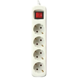 Silver Electronics Steckdosenleiste mit 4 Steckdosen mit Schalter, weiß, 4 Steckdosen, 1,5 Meter Kabel, Kindersicherung, geerdet, mit Überspannungsschutz