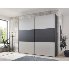 Wiemann Schwebetürenschrank Korfu 197,3 x 217 x 67 cm Grau/Schwarz
