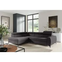 Fun Möbel Ecksofa Schlafsofa Sofa TORONTO Stoff Element Schwarz