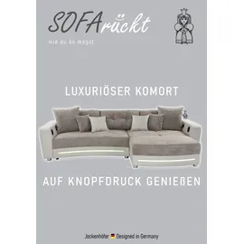 Jockenhöfer Ecksofa Laredo Kunstleder 7-Sitzer Grau