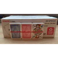 ASS Altenburger Spielkarten ASS Altenburger Cards Karten in Profiqualität für Rommé, Canasta, Bridge, Poker oder Skat, 8 Spieledecks à 55 Karten rot/blau