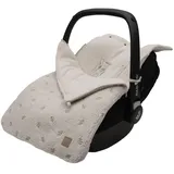 jollein Fußsack Gruppe 0+ 3/5 Punkte Teddy Lovely - Für Babyschale Kinderautositz und Kinderwagen - Für 3-Punkt- und 5-Punkt-Gurt
