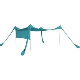 Outsunny Sonnenschutzdach Sonnensegel Wasserdicht Wetterschutz mit Stahlstangen, Schaufel, Tragetasche, für Camping, Reisen, Picknicks 3 x 3 x 2 m, Himmelblau