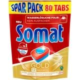 Somat 12 Gold: Sparpack mit 80 Spülmaschinen-Tabs mit höchster Reinigungskraft, 12 Vorteile wie Extra-Wirkung gegen Eingebranntes und Extra-Trocken-Effekt, phosphatfrei