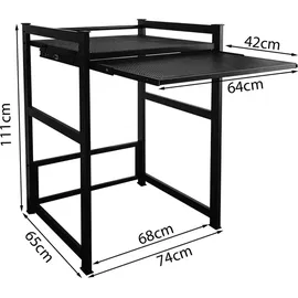Quick Star Waschmaschinenregal 74 x 65 x 111 cm Schwarz