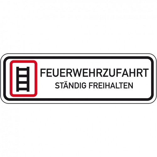 Schild I Hinweisschild Feuerwehr-Zufahrt freihalten, Aluminium RA0, reflektierend, 1000x333mm, DIN 67520