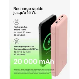 Belkin BoostCharge Powerbank 20000 mAh, 15 W, rosa