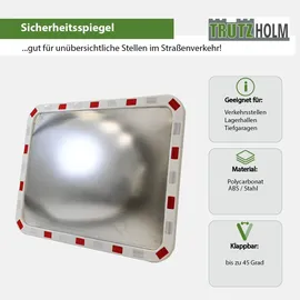 Trutzholm Verkehrsspiegel eckig 60 x 80 cm Rot/Weiß
