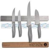 Hamletoff Premium Magnetischer Messerhalter für Wand ohne Bohren - 40.6 cm Edelstahl Magnetischer Messerhalter Selbstklebend - Küche Magnet Messerleiste mit Klebeaufkleber (Verbessertes Klebeband)