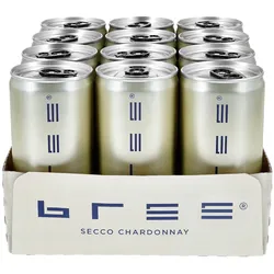 Bree Secco Chardonnay Weiß trocken 11,0 % vol 0,20 Liter Dose, 12er Pack