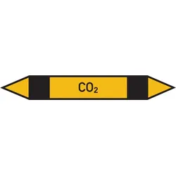 Rohrleitungskennzeichen CO2 - 100x15 mm Folie selbstklebend